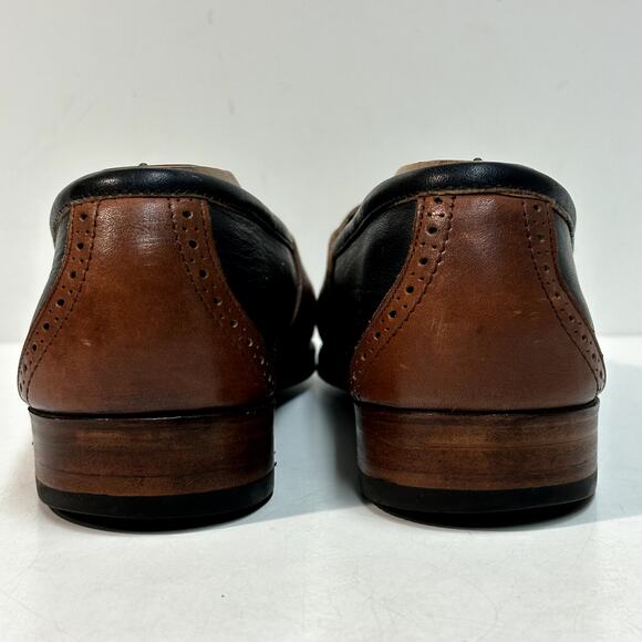 VERY GOOD Rancourt & Co. x Polo Ralph Lauren Penny Loafers Black / Brown USA 9 - Picture 6 of 12